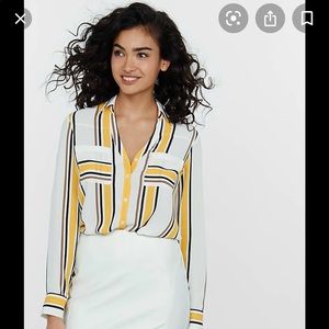 Express Portofino shirt yellow & black stripe L